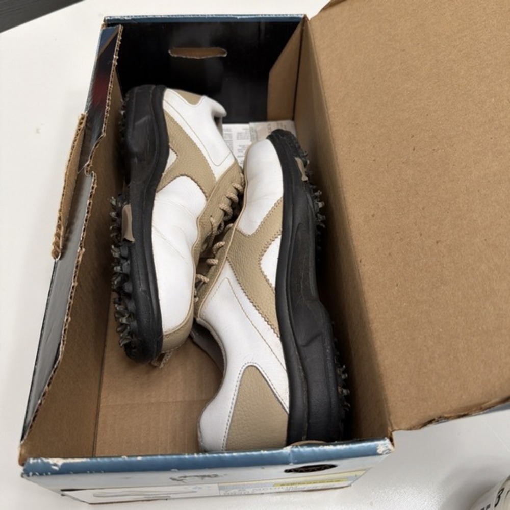 FootJoy Sierra Treks Golf‎ Shoes Womens 7.5M Tan White Cleats